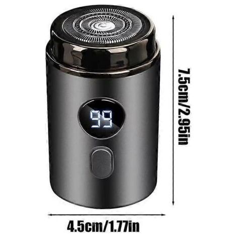 Mini electric shaver, rechargeable, washable, cordless for face and beard, ideal for travel and car (Black)--DTEKGAZ
