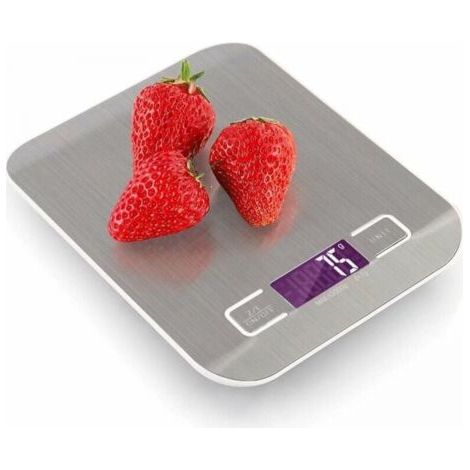 Balance de cuisine électronique rechargeable par USB 10 kg/1 g, balance de cuisson numérique en acier inoxydable avec écran rétroéclairé (1/4)