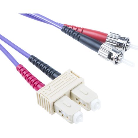 Câble fibre optique RS PRO 2m Avec connecteur / ST, OM3 Multi-mode ( Prix pour 1 )
