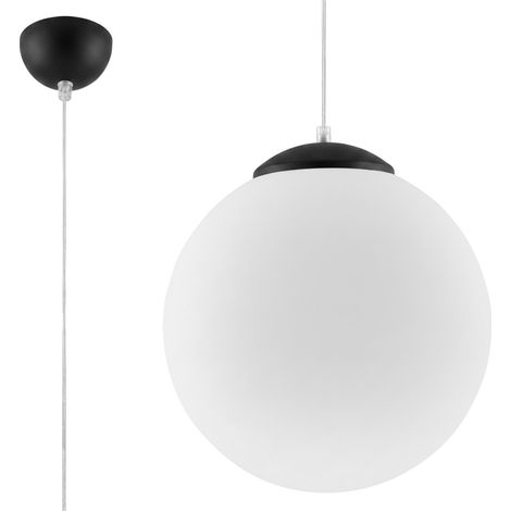 Suspensions Ugo acier/verre noir 1xE27 30cm Sollux (1/5)