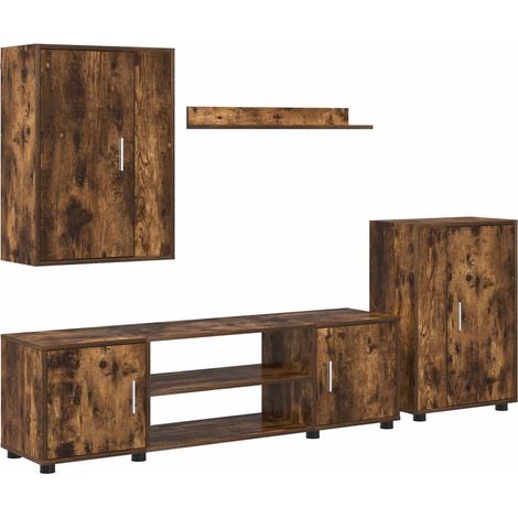 Maison Exclusive - Ensemble meuble TV 4 pcs Chêne Fumé Bois d'ingénierie