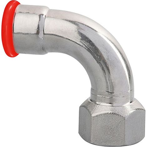 Coude 90° cylindrique femelle électrozingué SERTIsteel Carbone - Empreinte M 20x27mm - Ø22mm