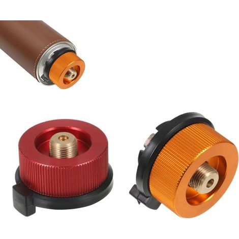 2 Pcs Adaptateur De Cartouche De Gaz, BBQ Barbecue Adaptateur De Cartouche De Piquage, Adaptateur De Cartouche De Valve, Cartouche D'Adaptateur De Gaz pour RéChaud De Camping BrûLeur Connexion (1/5)