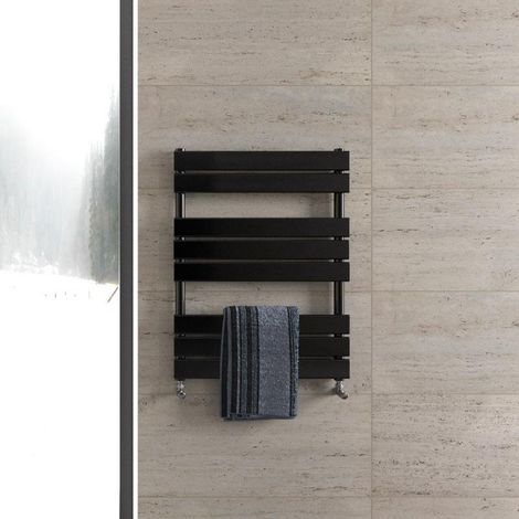 Biubiubath Flat Panel Towel Rail Radiator 800x600mm Black