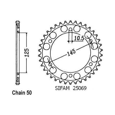 Pignon arrière en acier JT R865-45, 45 dents, taille 530