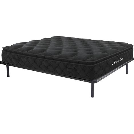 Set 2 reti con doghe 90 x 200 cm + Materasso a molle insacchettate BLACK DREAM di YSMÉE - 180 x 200 cm (1/5)