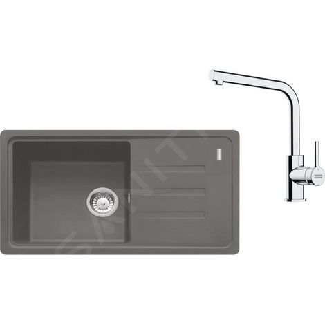 Franke - Set de cuisine G268ŠK, évier en fragranit BSG 611-78/39 + robinet FP 3230.031, gris pierre / chrome 114.0700.761 (1/4)