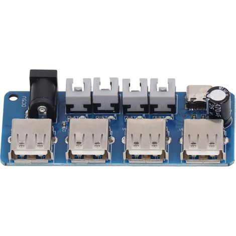 Leistungserweiterungsmodul mit Tastensteuerung, 4-Kanal-USB-Stromverteiler, 5V-Leistungsmodulplatine (1/5)