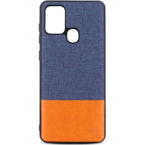 Coque souple bi-matière pour Samsung A21s - bleue et orange (1/2)