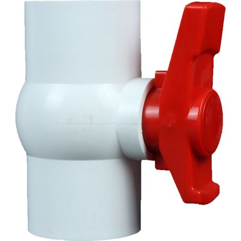 Lntyq 6 Stück 40 mm PVC-Kugelhahn, Wasserhahn-Absperrventil, 90-Grad-Griffhahn, Rohrverbindungsstücke (1/5)