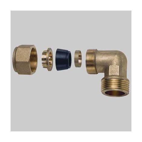 GOMITO MASCHIO CON KIT DI TENUTA PER TUBO RAME  1/2 x 18     FAR