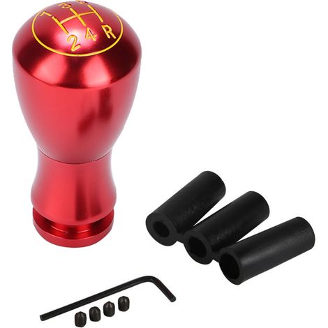 Pommeau de levier de vitesse universel rouge pour voiture à 5 rapports, manuel/automatique (1/4)