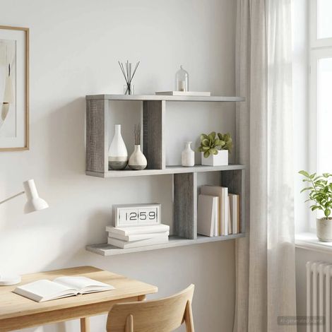 Étagère Murale Sonoma gris 60 x 12 x 50,5 cm Bois d'ingénierie (1/5)