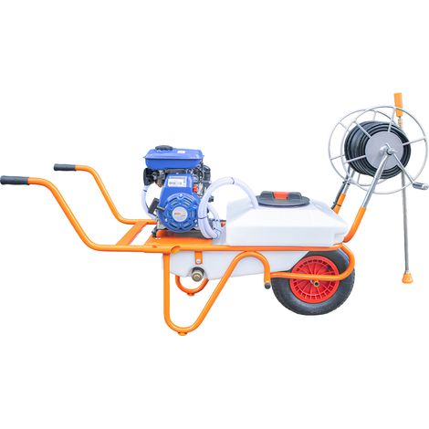 Bricoferr Carretilla sulfatadora de 1 rueda 80cc 50L con manguera de 50 metros y lanza de 90 cm (1/5)