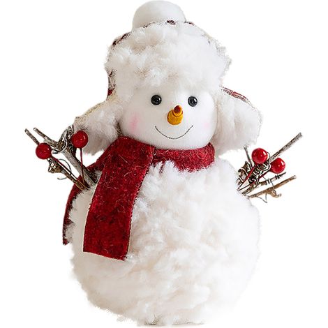 Gestrickter Plüsch-Weihnachtsschmuck, Schneemann, Weihnachtstischdekoration (mittlere Größe) (1/2)