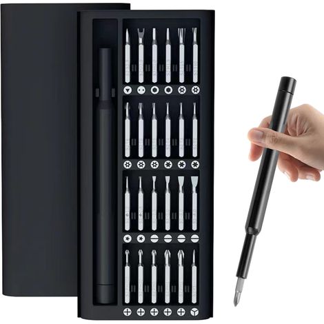 Jeu d'embouts de tournevis polyvalent, outils de précision robustes et durables pour l'électronique, conception magnétique assurant une fixation sûre des embouts, 25 en 1, parfait (1/5)