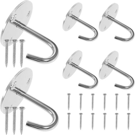 6 crochets plafond inox pour suspension et décoration (1/5)