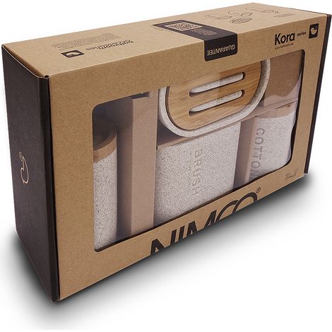 Set Distributeur, Porte-savon, Gobelet Et Boîte, Kora Nimco (1/4)