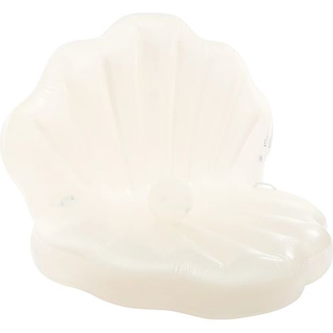 Flotteur de piscine gonflable, PVC durable, design coquillage, BLANC (1/2)