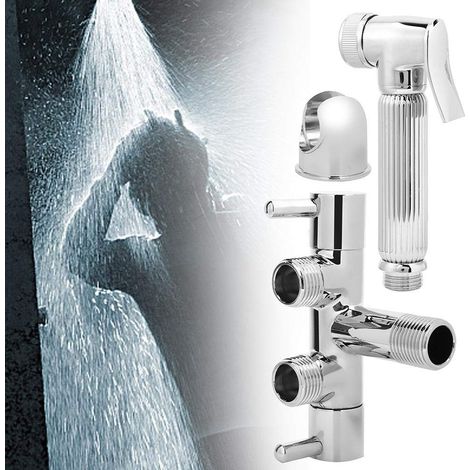 Soffione bidet in rame per WC – doccetta con tubo flessibile + supporto a parete – pulizia extra