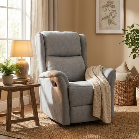 Le Roi Du Relax – Fauteuil relax inclinable manuel en tissu – Repose-pieds – Housse en tissu de haute qualité – Design moderne – 76 x 87 x 111 cm – Capacité 130 kg