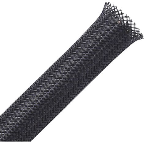 6mm-7.5m Gaine Câble Tressée Extensible Manchon de Câble Cache Fil Rangement Câble Protege Câble pour Câbles Automobiles Fils - Noir (1/5)