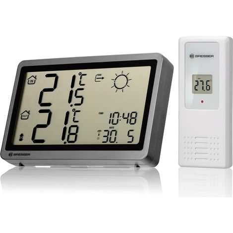 BRESSER Estación meteorológica inalámbrica MeteoTemp HZ antracita