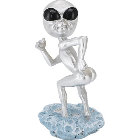 Alien Statue Fun Figurine Decor Garden Yard Outdoor Space Indoor Home Desk Standing Resin Sculpture (1/5)