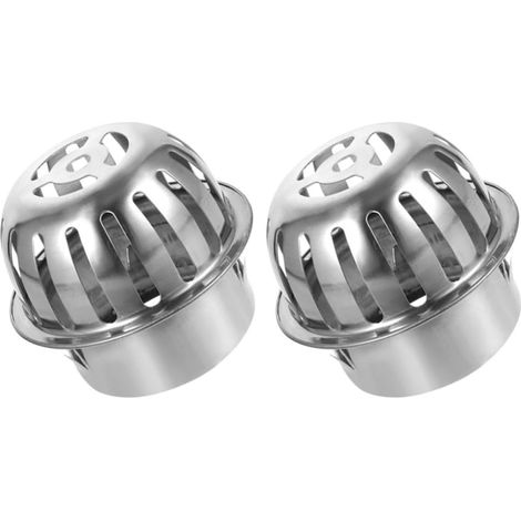 2 Pièces Siphon de Sol Rond en Acier Inoxydable, Anti-obstruction, Écoulement Rapide pour Balcon Toit Extérieur (1/5)