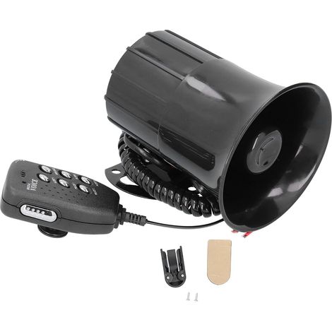 Mégaphone de Voiture, Corne Modifiée 12V 500W 120db 6 Sons D'avertissement Sonore Tweeter Haut-parleur D'avertissement Adapté pour Camion de Lutte contre les Incendies de Voiture (1/5)