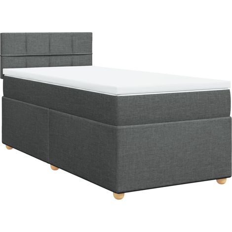 Maison Exclusive - Giroletto a Molle con Materasso Grigio Scuro 100x200 cm Tessuto