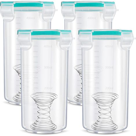 Touch Up Paint Container, Touch Up Cups, Paint Storage Cups with Lids, Leakproof Storage Container with Stainless Steel Mixing Ball for Repainting Leftovers, 13oz, 4PCS (1/5)