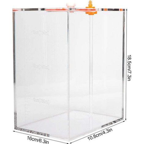Réservoir de Dosage Acrylique avec Graduation pour Aquarium Conteneur de Liquide de Titrage pour Récifal et Eau de Mer