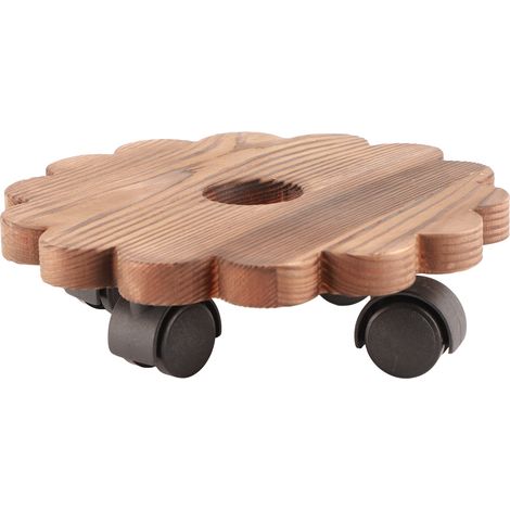 Cache-pot en bois massif réutilisable, support floral rond amovible pour plantes d'intérieur (1/5)