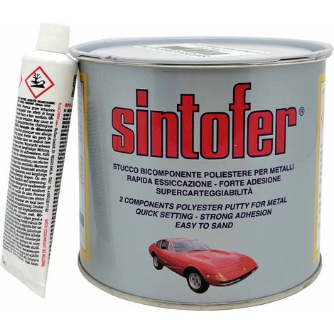Sintofer putty 750 ml pour carrosserie fer mA tal polyester blanc