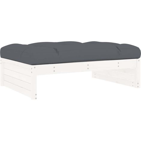 Maison Exclusive - Gartenhocker Weiß 120x80 cm Massivholz Kiefer