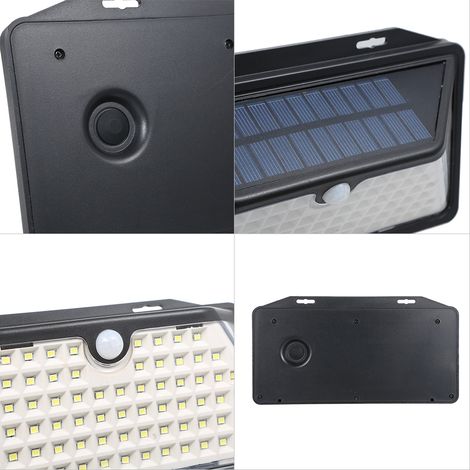 102 LED-Solar-Außenleuchte mit Bewegungsmelder, IP65 wasserdichte Gartenbeleuchtung (1/5)