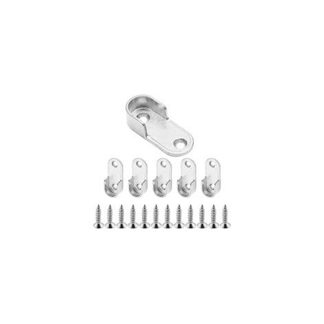 Support Tringle Penderie, 6 pcs Barre de penderie Avec 12 Vis, Support Tringle, Penderie Ovale soutien Barre Penderie, pour soutien pour Tringle Rideau, Barre Penderie Vetement, Porte Manteau (1/5)