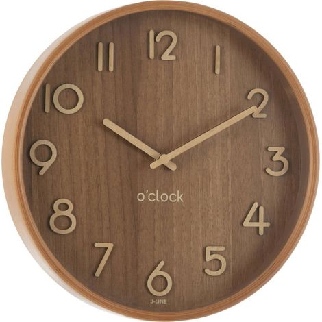 Horloge murale en bois naturel foncé - naturel foncé (1/5)