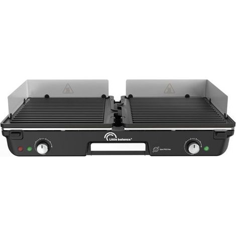 Plancha électrique - LITTLE BALANCE - Dual 2000 Nopifas - 2000 W - 2 zones indépendantes - Sans PFAS - Noir