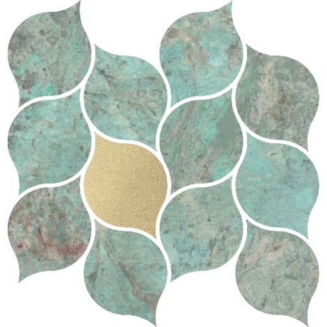 DUNE 188718 MOSAICO AMAZONITE LEAVES 27X24,5 Mosaico - ref: 188718