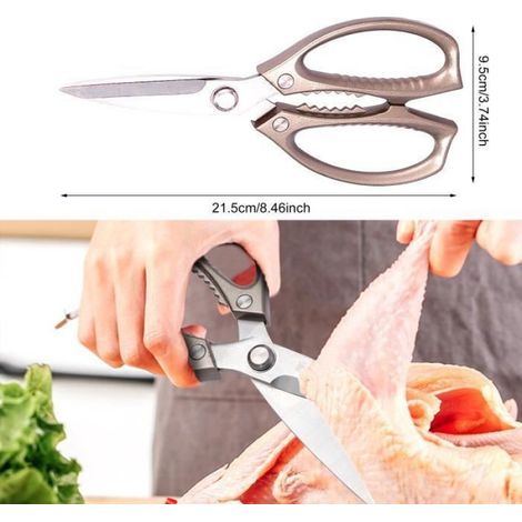 Ciseaux de cuisine, ciseaux à os de poulet haut de gamme très résistants, ciseaux en acier inoxydable ultra tranchants (1/4)