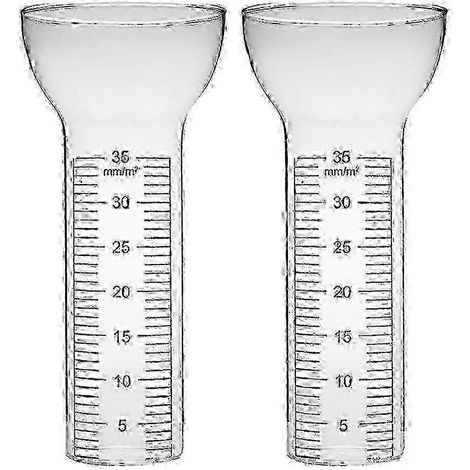 Verre de rechange pour pluviomètre compatible avec DIMEANI cylindre transparent résistant aux intempéries 45 x 17 cm lot de 2 échelle de 1 à 35 mm (1/5)