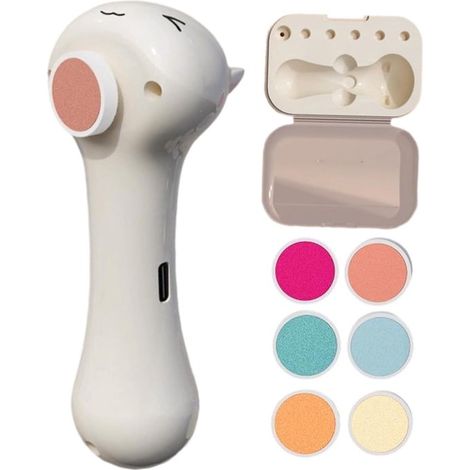 Lima de uñas, Cortauñas eléctrico para mascotas, Con 6 cabezales intercambiables, Recargable por USB, Funcionamiento silencioso, Ligero, Blanco (1/5)