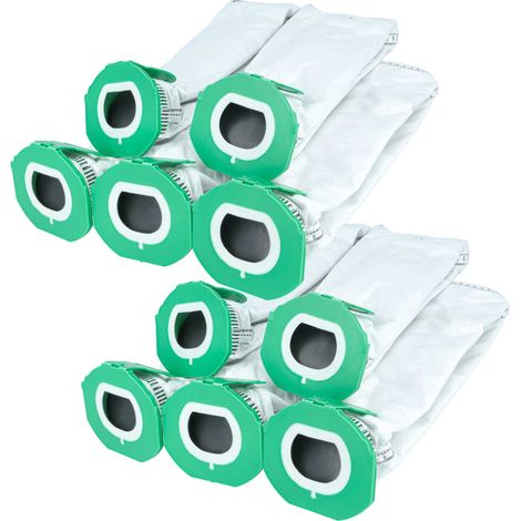 vhbw 10x sacchetto compatibile con Vorwerk folletto VK7s, VK7 aspirapolvere - 25cm x 7,6cm Bianco