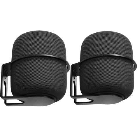 Kompatibel mit Apple HomePod 2 Wandhalterungsständer mit integriertem Kabelmanagement, Lautsprecherzubehör-Rack (Apple HomePod 2, Schwarz) 2 Stück (1/5)