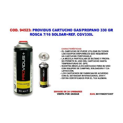 MIBRICOTIENDA providus cartucho gas-propano 330 gr rosca 7-16 soldar cgv330l
