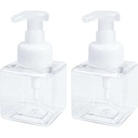 Lot de 2 distributeurs de savon mousse 250 ml (8,5 oz) - Flacon pompe vide pour cuisine ou salle de bain - Savon pour les mains, nettoyant pour le visage