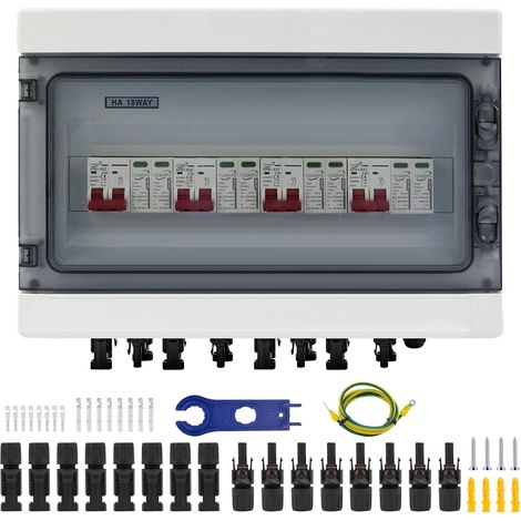 Boîtier de Couplage Solaire PV DC40A AC20A Parasurtenseur 1000V, IP65 Étanche Disjoncteur Solaire pour Panneaux Solaires (1/5)