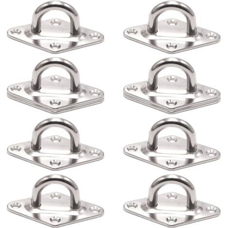 8 Pièces Pontet INOX, Anneau Arrimage, Anneau Arrimage Remorque, pour l'arrimage Chargement des Remorques, Bateaux, Voitures, etc. (M5) (1/5)